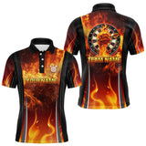 Maxcorners Flaming Hand Holding Dart Arrow Men's Darts Shirt - Custom Name For Darts Jersey MT2306