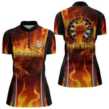 Maxcorners Flaming Hand Holding Dart Arrow Men's Darts Shirt - Custom Name For Darts Jersey MT2306