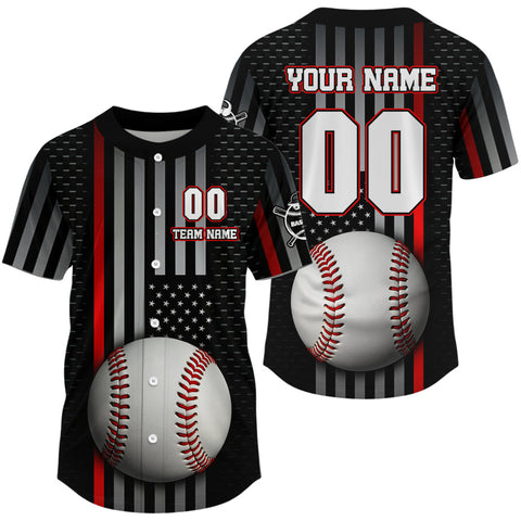 Maxcorners Custom Men's Baseball Jersey Personalized Patriotic Baseball, Baseball Shirt For Newborn LM2608