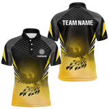 Maxcorners Men’s Darts Shirt With Phoenix And Yellow Halftone Pattern, Custom Name Option
