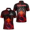Maxcorners US Flag & Skull Custom Patriotic Red Dart Polo Shirts For Men, Dart Team Jerseys LM2007
