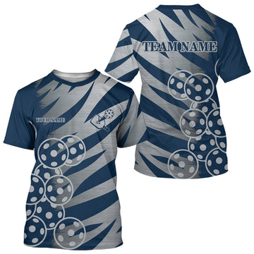 Maxcorners Custom Pickleball T-Shirt For Men Personalized Navy Outfit Pickleball Team Shirt MT2108