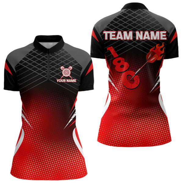 Maxcorners Flaming Dart Arrow In 180 Score Men's Darts Shirt - Custom Name For Dart Players MT1006
