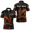 Maxcorners Flaming Grim Reaper Custom Name Darts Jersey For Men - Skull Darts Shirt For Players LM1506