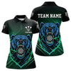 Maxcorners Custom Green And Blue Bear Dartboard Polo Dart Shirt For Men Outfit Dart Team Jersey MT0609
