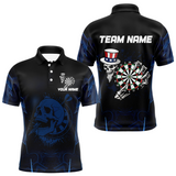 Maxcorners USA Gothic Skull Dartboard Men's Darts Team Shirt - Custom Name For Players MT1706