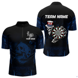 Maxcorners USA Gothic Skull Dartboard Men's Darts Team Shirt - Custom Name For Players MT1706