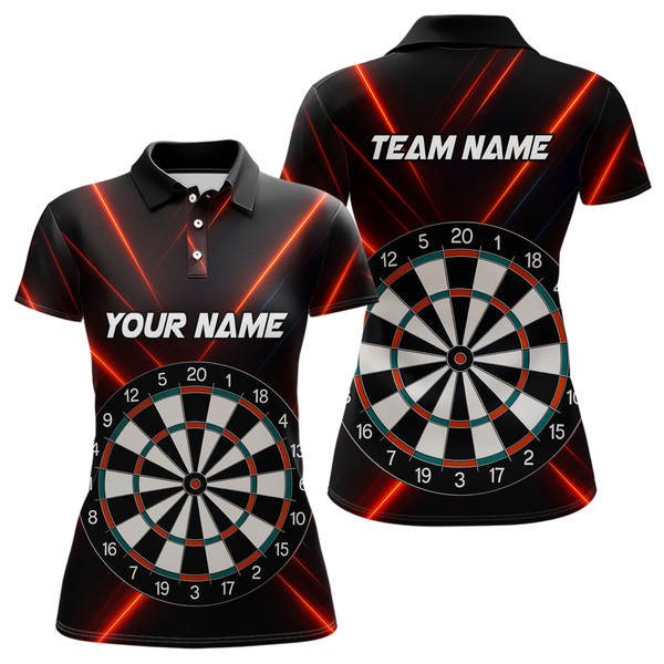 Maxcorners Men's Personalized Darts Shirt With Red Laser Streaks And Dual Dartboards