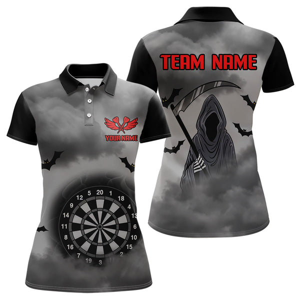 Maxcorners The Grim With Grey Smoke Black Dartboard Darts Shirt For Men - Custom Darts Jersey MT2306