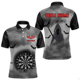 Maxcorners The Grim With Grey Smoke Black Dartboard Darts Shirt For Men - Custom Darts Jersey MT2306