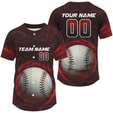 Maxcorners Custom Men's Baseball Jersey With Lightning Baseball, Youth Baseball Jerseys | Red LM2608