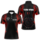 Maxcorners Custom Men's Darts Shirt With Red And Darkness Dartboards, Darts Team Jersey