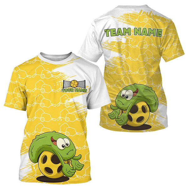 Maxcorners Pickle Plays Pickleball Custom Pickleball T-Shirt For Men, Pickleball Gift | Yellow LM1708