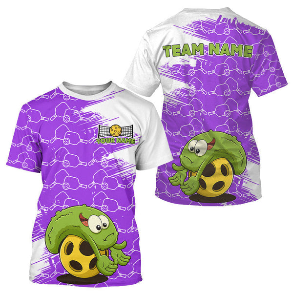 Maxcorners Pickle Plays Pickleball Custom Pickleball T-Shirt For Men, Pickleball Gift | Purple LM1708