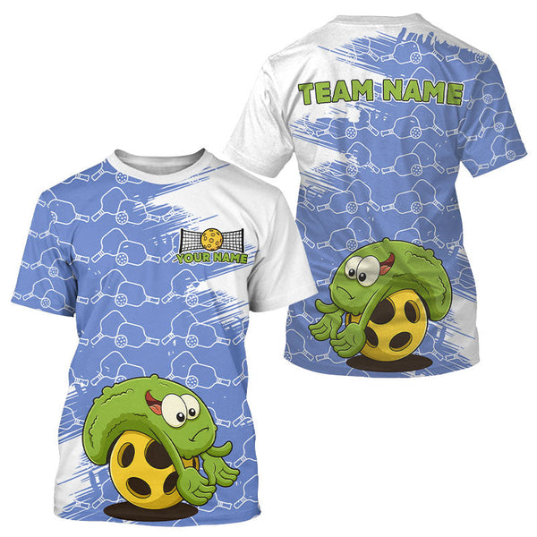 Maxcorners Pickle Plays Pickleball Custom Pickleball T-Shirt For Men, Pickleball Gift | Blue LM1708