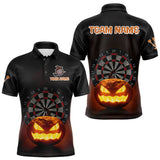 Maxcorners Custom Halloween Darts Shirt For Men Personalized Pumpkin Skull Halloween Darts Jerseys LM2608
