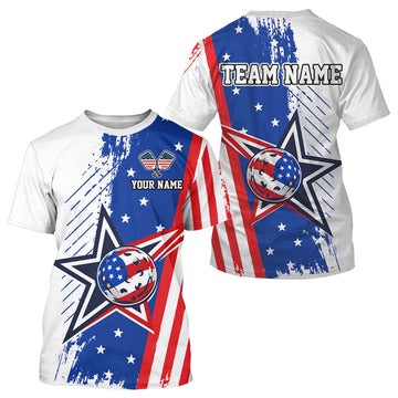 Maxcorners Red, White & Blue 250Th Anniversary Men Golf Pickleball Shirt Custom Patriotic Pickleball Jersey LM0106