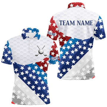 Maxcorners Mens Golf Polo Shirt Camouflage US Flag Custom Patriotic Golf Team Shirts For Men, Golf Gifts
