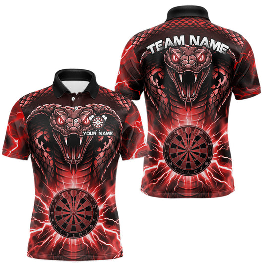 Maxcorners Thunder Lightning Red Cobra Snake Dart Shirts For Men Custom Team Outfit Darts JerseysMaxcorners Thunder Lightning Red Cobra Snake Dart Shirts For Men Custom Team Outfit Darts Jerseys LM0510