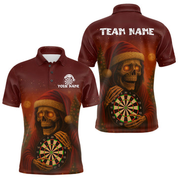 Maxcorners Custom Grim Heaper Dartboard Christmas Dart Polo Shirt For Men Xmas Dart Outfit Jersey