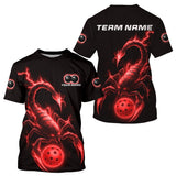 Maxcorners Custom Lightning Red Ball Scorpion Pickleball T-Shirt For Men Outfits Pickleball Jersey MT2009