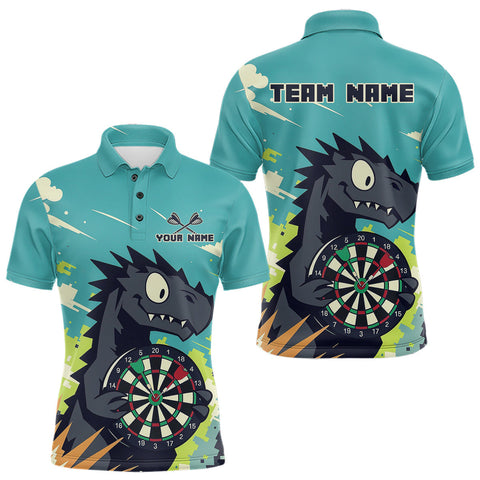 Maxcorners Custom Multicolor Dragon Dartboard Funny Dart Polo Shirt For Men Dart Tournament Jerseys LM2509