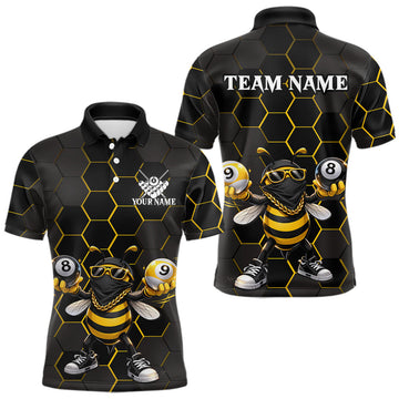 Maxcorners Hexagon Funny Thief-Bee 8 Ball And 9 Ball Men Billiard Pool Jersey Custom Billiard Team Appeal