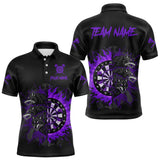 Maxcorners Purple Wolfs Flames Dartboard Custom Darts Polo Shirt For Men Grunge Dart Jerseys MT1511