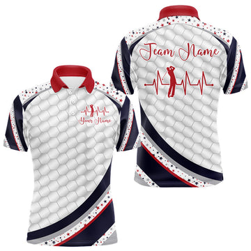 Maxcorners Mens Golf Polo Shirts Star Pattern Custom Patriotic Golf Team Shirts For Men, Golf Gifts