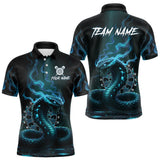 Maxcorners Custom Turquoise Smokes Funny Cobra Dartboard Men Darts Polo Shirt, Outfits Dart Jerseys MT0111
