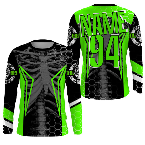 Personalized Racing Jersey UPF30+, Cool Bone Motorcycle Motocross Off-Road Riders Racewear