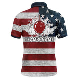 Maxcorners Bowling Ball & Pins American Flag Patriotic Customized Name And Team Name 3D Shirt