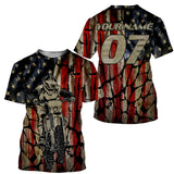 Personalized Patriotic MX Jersey UPF30+ Adult Motocross Racing American Biker Motorcycle US Jersey