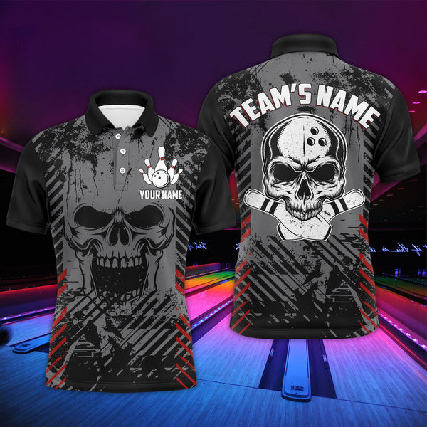 Maxcorners Skull Bowling Classic Customized Name And Team Name 3D Shirt