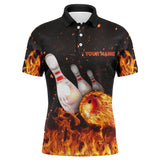 Maxcorners Flames Bowling Strike For Team Customized Name And Team Name 3D Shirt