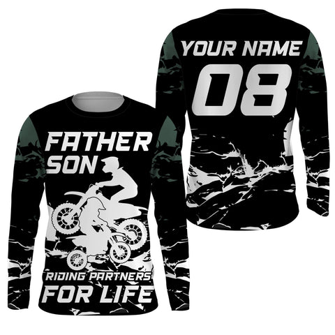 Father & Son Riding Partners Personalized Riding Jersey UV Racing Shirt Motocross Dirt Bike Dad