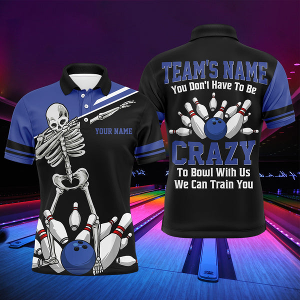 Maxcorners Funny Team Bowling Skull Customized Name And Team Name 3D Shirt