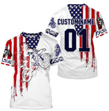 Dirtbike Racing Jersey UPF30+ Personalized Patriotic Motocross Off-road Riders American Riding Jersey