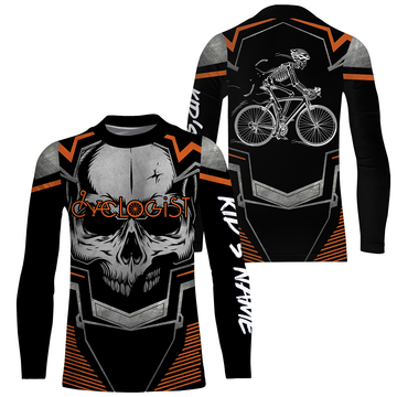 Maxcorners Skull Mountain Cycling Customize Name 3D Shirts