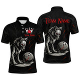 Maxcorners Wolf Bowling Shirt for Men Custom Bowling Team Jersey Black Polo & Quarter-Zip Bowling Unisex MT1607