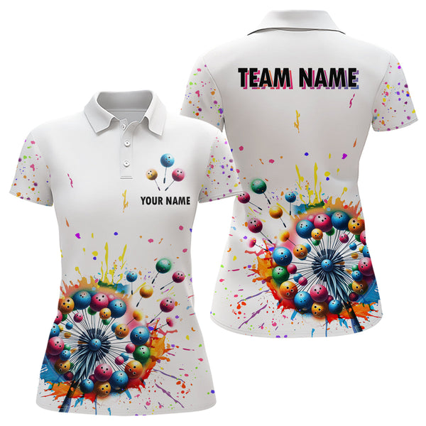 Maxcorners Dandelion Bowling Jersey Customized Name, Team Name 3D Polo Shirt