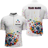 Maxcorners Dandelion Bowling Jersey Customized Name, Team Name 3D Polo Shirt