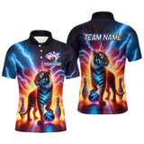 Maxcorners Custom Tiger Bowling Jersey Thunder Bowling Team Shirt Polo Bowling for Men Women