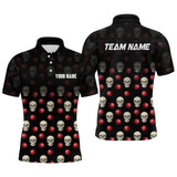 Maxcorners Skull Bowling Shirt Personalized Polo Bowling Team jersey Pattern Bowling League