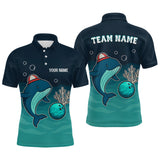 Maxcorners Custom Dolphin Bowling Shirt Summer Bowling Team League Polo Bowling Outfit TU0506