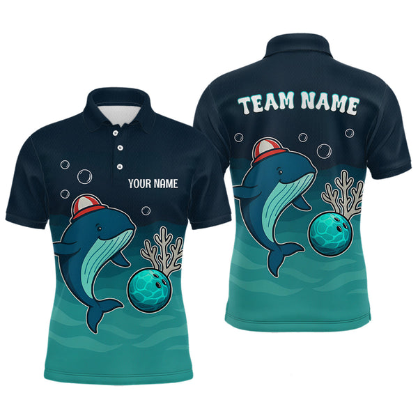 Maxcorners Custom Dolphin Bowling Shirt Summer Bowling Team League Polo Bowling Outfit TU0506