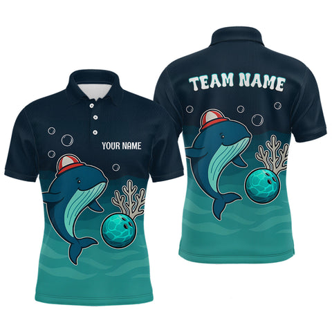 Maxcorners Custom Dolphin Bowling Shirt Summer Bowling Team League Polo Bowling Outfit TU0506