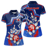 Maxcorners Blue Red White Bowling Jersey Customized Name 3D Shirt