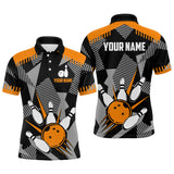 Maxcorners Orange Camo Bowling Jersey Customized Name 3D Shirt