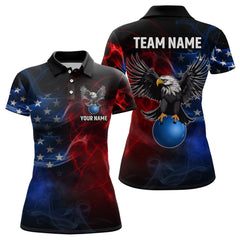 Maxcorners Personalized American Bowling Shirts Men Women Eagle Polo Bowling Team Jersey